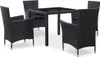 The Living Store 5-tlg. Garten-Essgruppe Poly Rattan Produktbild-Vorschau 1