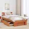vidaXL Bettrahmen Wachsbraun 100 x 200 cm Massives Produktbild-Vorschau 3