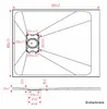 90x80cm Rechteckig Extraflach Duschwanne SMC Weiß Produktbild-Vorschau 3