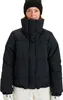 A woman wearing a black puffer jacket and a black beanie. Náhľad obrázku produktu