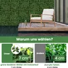 COSTWAY 12 szt. sztuczny żywopłot 50,5x50,5cm, sztuczna Podgląd zdjęcia produktu 5