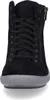 A close-up front view of a black high-top sneaker with laces and a zipper. Anteprima dell’immagine prodotto