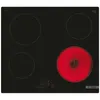 A black electric stovetop with four burners, one of which is glowing red. Anteprima dell’immagine prodotto