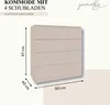 YUMEBLY Kommode mit 4 Schubladen | Schubladenschrank Produktbild-Vorschau 3