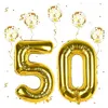 Ballons - Zum 50 Geburtstag - Goldfarbene Folienzahlen - Produktbild-Vorschau 4