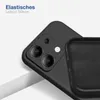 A close-up view of a black phone case, showing the interior and exterior of the case, with text overlay. Produktbild-Vorschau