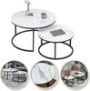 Couchtisch Rund 2er Set, Wohnzimmertisch, Marmor Optik - 80 Produktbild-Vorschau 12