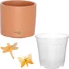 Set für Orchideen Keramik Blumentopf Toscana terracotta Ø Produktbild-Vorschau 1