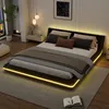 A modern bedroom with a bed featuring LED lighting. Anteprima dell’immagine prodotto