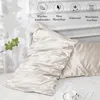 Satin Kissenbezug 2er Set 40x80cm Beige mit Haargummis Produktbild-Vorschau 5