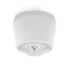 A white smoke detector mounted on a white ceiling. Produktbild-Vorschau
