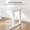 Close-up of the white legs of a standing desk, showing its adjustable height mechanism. Anteprima dell’immagine prodotto