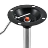 A close-up studio shot of a black and silver stool base with an orange lever. Podgląd zdjęcia produktu