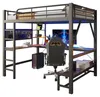 Hochbett 160 x 200 cm mit Schreibtisch, Regalen, LED, Produktbild-Vorschau 7