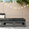 vidaXL Gartenhocker mit Kissen 2 Stk. Grau Massivholz Produktbild-Vorschau 2