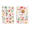 Two sheets of Christmas-themed stickers, featuring numbers and festive icons. Produktbild-Vorschau