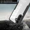 A phone case is shown in a dramatic setting, appearing to be dropped onto a rocky surface. Produktbild-Vorschau