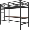 Letto a soppalco Sweiko 90x200 cm, tavolo con USB e presa, Anteprima dell’immagine prodotto 7