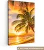 MuchoWow® - Leinwandbilder - Sonnenuntergang - Palme - Produktbild-Vorschau 1