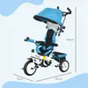 HOMCOM 6-in-1 Dreirad mit Schubstange, Kinderdreirad mit Produktbild-Vorschau 3