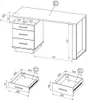 Furniture24 Schreibtisch Lamelo LA8 mit 3 Schubladen Wotan Produktbild-Vorschau 2