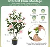 COSTWAY 90cm Kunstbaum mit Blüten, Künstlicher Produktbild-Vorschau 3