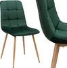 A dark green velvet chair is shown from the side and a close-up view of another chair is shown. Anteprima dell’immagine prodotto