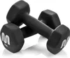 Meteor Hantel-Set 2x3 kg Gusseisen PVC Kurzhanteln Hexagon Produktbild-Vorschau 3
