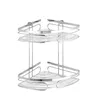 A two-tiered chrome corner shelf for a shower or bathroom. Produktbild-Vorschau
