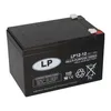 A black battery with white text and logos on a white background. Produktbild-Vorschau