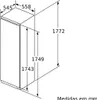 A technical drawing with dimensions for a built-in freezer. Produktbild-Vorschau