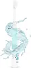 A light blue electric toothbrush with water splashing around it. Produktbild-Vorschau