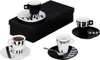 A set of espresso cups and saucers with a black box in the background. Anteprima dell’immagine prodotto