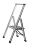 A silver step stool with black accents is shown against a white background. Náhled obrázku produktu