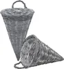 Wand Blumenampel geflochten - 2er Set - ca. 41 x 24 cm - Produktbild-Vorschau 1