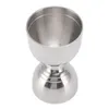 A silver stainless steel double jigger for measuring cocktails. Náhľad obrázku produktu