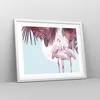Gerahmtes Poster - Weißer Rahmen - Flamingos Palmen Mond - Produktbild-Vorschau 8