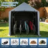 COSTWAY fietsschuur, waterdicht, tuinhuis met rolluikdeur, Productafbeelding-voorbeeld 8