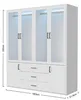 REMZETTA Kleiderschrank 160 x 51.8 x 180 cm, weißer Produktbild-Vorschau 3