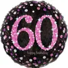 amscan Folienballon Sparkling 60 pink/schwarz Ø43cm Produktbild-Vorschau 1