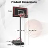 COSTWAY Panier de basket mobile, 230-305 cm système de Voir les images du produit 2