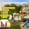 Collage of images showing a pop-up pavilion in various settings like festivals, markets, and beaches, with text highlighting its versatility. Náhľad obrázku produktu