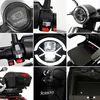 A collage of close-up images showing different parts of a black electric scooter. Produktbild-Vorschau