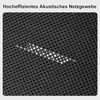 A close-up view of a black mesh fabric with a pattern of small holes. Produktbild-Vorschau