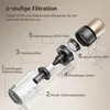 An exploded diagram of a vacuum cleaner's filtration system, showing different filter stages labeled with numbers and German text. Produktbild-Vorschau
