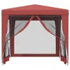 vidaXL Tenda per feste con 4 pareti laterali in rete rossa Anteprima dell’immagine prodotto 3