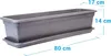 Balkon Blumenkasten 80 cm anthrazit 8er-Set mit Untersetzer Produktbild-Vorschau 2