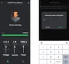 A mobile application interface showing device status and power settings, with a virtual keyboard. Náhled obrázku produktu