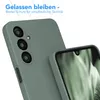 A close-up marketing image of a green smartphone case, with a second phone partially visible. Produktbild-Vorschau