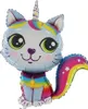 Ballonkätzchen mit Horn, blau, katzenartig, 76cm Produktbild-Vorschau 1